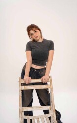 ANTRASİT BASIC KISA KOLLU CROP - 2