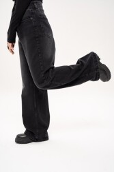 SİYAH YÜKSEK BEL BAGGY KOT PANTALON - 3