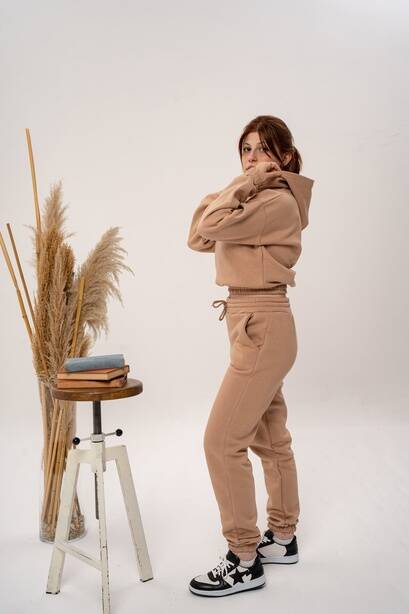 KAHVERENGİ CROP EŞOFMAN TAKIMI - 2
